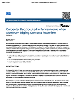 Carpenter Electrocuted in Pennsylvania when Aluminum Edging Contacts Powerline FACE 9010
