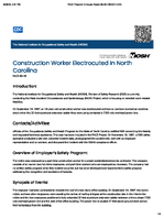 Construction Worker Electrocuted in North Carolina FACE 8805