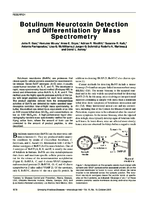 Botulinum Neurotoxin Detection and Differentiation by Mass Spectrometry