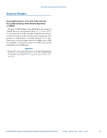 Notice to Readers Ongoing Analysis of Suicide Rates Data by Occupational Group from Results Reported in MMWR