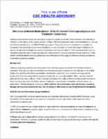 Influenza Antiviral Medications 200405 Interim Chemoprophylaxis and Treatment Guidelines Tuesday October 19 2004 1645 EDT 0445 PM EDT