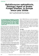 Ophidiomyces ophiodiicola Etiologic Agent of Snake Fungal Disease in Europe since Late 1950s