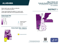 AL Congressional District 01 Stroke and Federally Qualified Health Centers Map 119th Congress