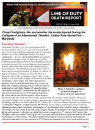 Line of Duty Death Report 202201 Three Firefighters Die and Another Seriously Injured During the Collapse of an Abandoned Derelict 3Story Row House Fire  Maryland