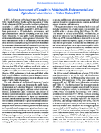 National Assessment of Capacity in Public Health Environmental and Agricultural Laboratories  United States 2011