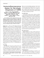 Immunofluorescence Assay for Serologic Diagnosis of SARS