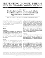 Health Care Access Among US Adults Who Drink Alcohol Excessively Missed Opportunities for Prevention