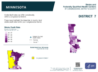 MN Congressional District 07 Stroke and Federally Qualified Health Centers Map 118th Congress