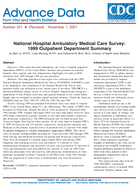 National Hospital Ambulatory Medical Care Survey 1999 Outpatient Department Summary
