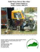 Solid Waste Driver Dies After Single Vehicle Rollover