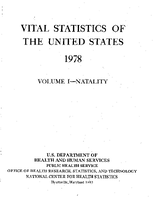 Vital Statistics of the United States 1978 Volume INatality