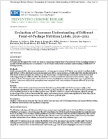 Evaluation of Consumer Understanding of Different FrontofPackage Nutrition Labels 20102011