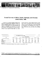 Annual summary of births deaths marriages and divorces United States 1980