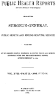 Public Health Reports  vol XVII part II nos 27 to 52 JulyDecember 1941  cover