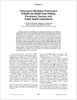 Vancomycinresistant enterococci outside the healthcare setting prevalence sources and public health implications