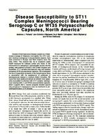 Disease Susceptibility to ST11 Complex Meningococci Bearing Serogroup C or W135 Polysaccharide Capsules North America1