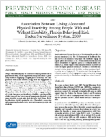 Association Between Living Alone and Physical Inactivity Among People With and Without Disability Florida Behavioral Risk Factor Surveillance System 2009