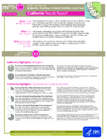 mPINC 2013 Survey CDC Survey of Maternity Practices in Infant Nutrition and Care California Results Report