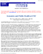 Genomics and Public Health at CDC