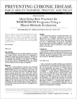 Identifying Best Practices for WISEWOMAN Programs Using a MixedMethods Evaluation