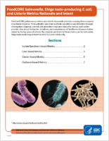 FoodCORE Salmonella Shiga ToxinProducing E coli and Listeria Metrics Rationale and Intent