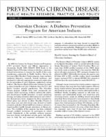 Cherokee Choices A Diabetes Prevention Program for American Indians