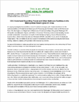 CDC Statement Regarding Postal and Other Mailroom Facilities in the Metropolitan Washington DC Area Saturday October 27 2001 1815 EDT 615 PM EDT