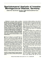 Spatiotemporal Analysis of Invasive Meningococcal Disease Germany