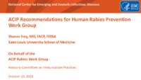 ACIP recommendations for Human Rabies Prevention Work Group