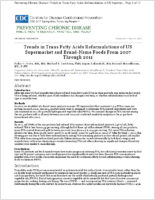 Trends in Trans Fatty Acids Reformulations of US Supermarket and BrandName Foods From 2007 Through 2011