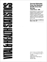 Current estimates from the National Health Interview Survey United States 1985