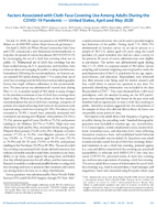 Factors Associated with Cloth Face Covering Use Among Adults During the COVID19 Pandemic  United States April and May 2020