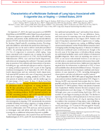 Characteristics of a Multistate Outbreak of Lung Injury Associated with ECigarette Use or Vaping  United States 2019