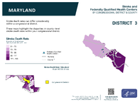 MD Congressional District 03 Stroke and Federally Qualified Health Centers Map 118th Congress