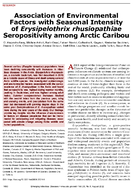 Association of Environmental Factors with Seasonal Intensity of Erysipelothrix rhusiopathiae Seropositivity among Arctic Caribou