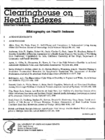 Bibliography on Health Indexes Number 3 1988