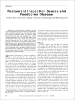 Restaurant Inspection Scores and Foodborne Disease