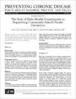 The Role of State Health Departments in Supporting Communitybased Obesity Prevention