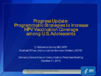 Progress update   Programmatic strategies to increase HPV vaccination coverage among US adolescents