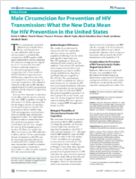 Male Circumcision for Prevention of HIV Transmission What the New Data Mean for HIV Prevention in the United States