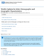 Weekly updates by select demographic and geographic characteristics Provisional Death Counts for Coronavirus Disease COVID19 20210217