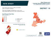NJ Congressional District 10 Heart Disease and Federally Qualified Health Centers Map 118th Congress