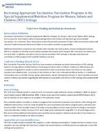Increasing Appropriate Vaccination Vaccination Programs in the Special Supplemental Nutrition Program for Women Infants and Children WIC Settings