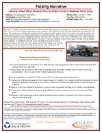 Fatality Narrative Laborer Killed When Backed Over by Water Truck in Highway Work Zone