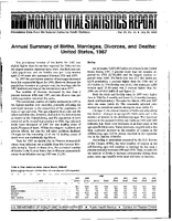 Annual Summary of Births Marriages Divorces and Deaths United States 1987