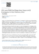 CDC and ATSDR Staff Begin Next Steps in ACE Investigation in East Palestine Ohio  press release For Immediate Release Monday March 13 2023