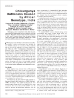 Chikungunya Outbreaks Caused by African Genotype India