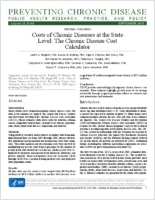 Costs of Chronic Diseases at the State Level The Chronic Disease Cost Calculator