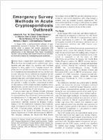 Emergency Survey Methods in Acute Cryptosporidiosis Outbreak