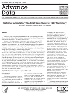 National Ambulatory Medical Care Survey 1997 Summary